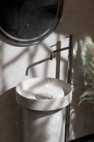 Мраморная раковина Sole Corian 40x13 см, напольная, гладкая текстура схема 6