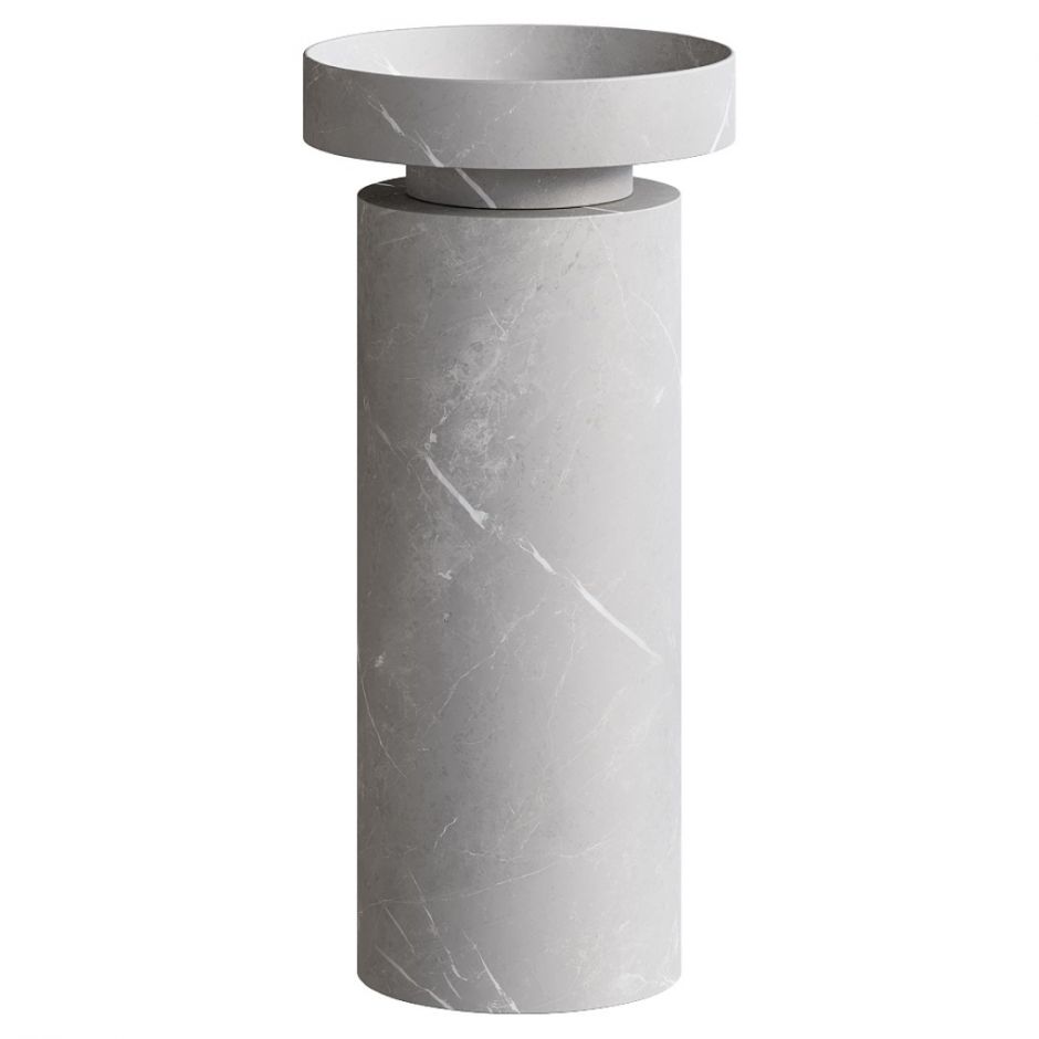 Мраморная раковина Sole Corian 40x13 см, напольная, гладкая текстура