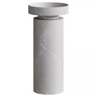 Мраморная раковина Sole Corian 40x13 см, напольная, гладкая текстура схема 1