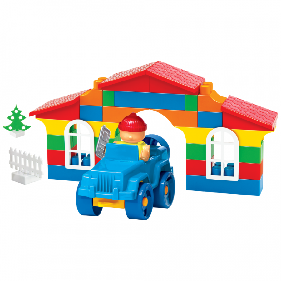 Конструктор "Классик". Блокмен на джипе и средний домик