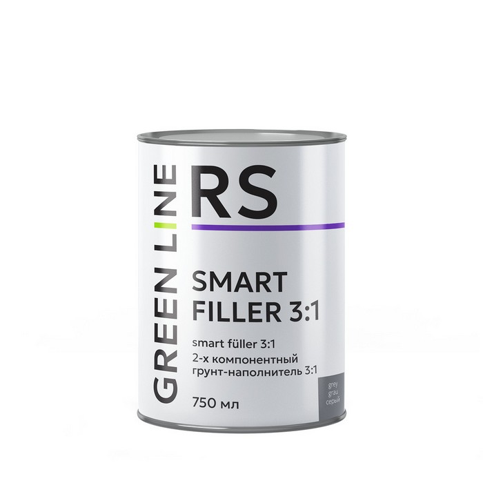 Green Line SMART FILLER 3:1 Двухкомпонентный грунт-наполнитель, серый, объем 750мл.