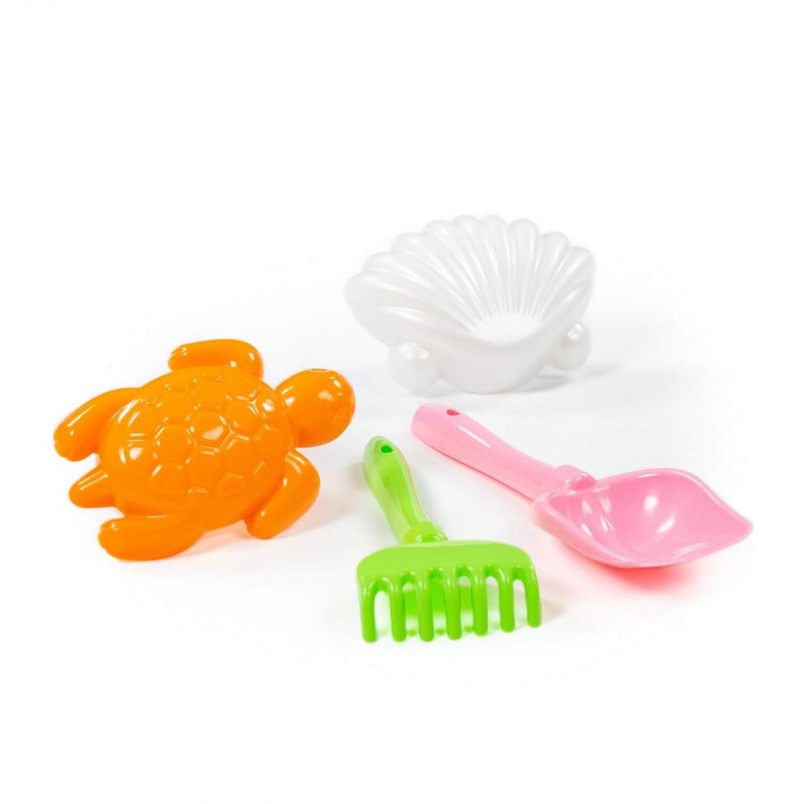 Набор №562: лопатка №5, грабельки №5, формочки (ракушка №1 + черепаха)