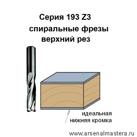 ОСЕНЬ СКИДКИ! Фреза спиральная монолитная 12 x 42 x 90 Z 3 S 12 RH CMT 193.121.11