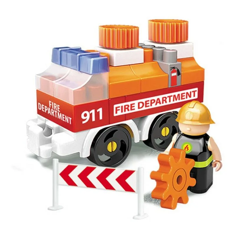 Конструктор "Пожарная часть", набор с пожарной машиной и пожарным гидрантом