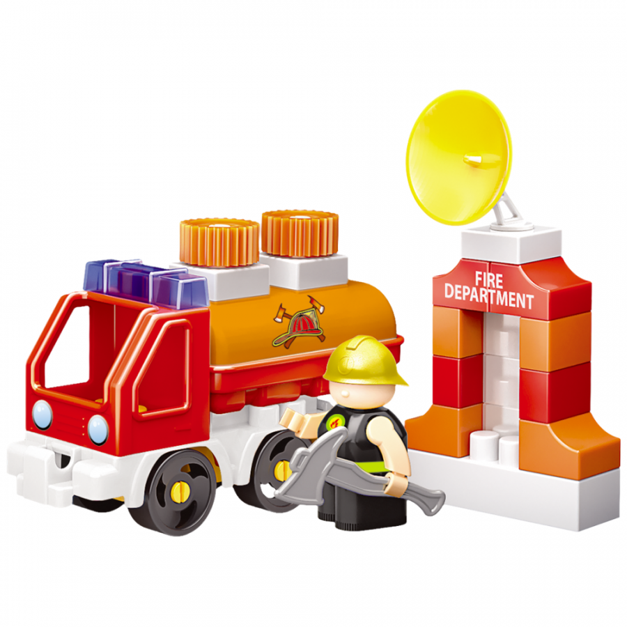 Конструктор "Пожарная часть", набор с пожарной машиной и цистерной