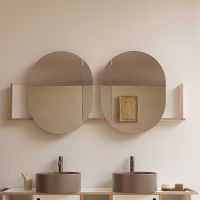 Зеркало настенное Cielo Theo Doppio комплект с полкой THSPDX - THSPCC - THSPSX 78х167х13 см схема 1