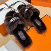 Мюли с мехом HERMES Premium