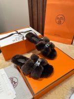 Мюли с мехом HERMES Premium