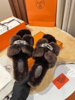 Мюли с мехом HERMES Premium