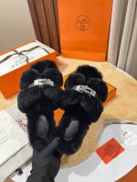 Мюли с мехом HERMES Premium