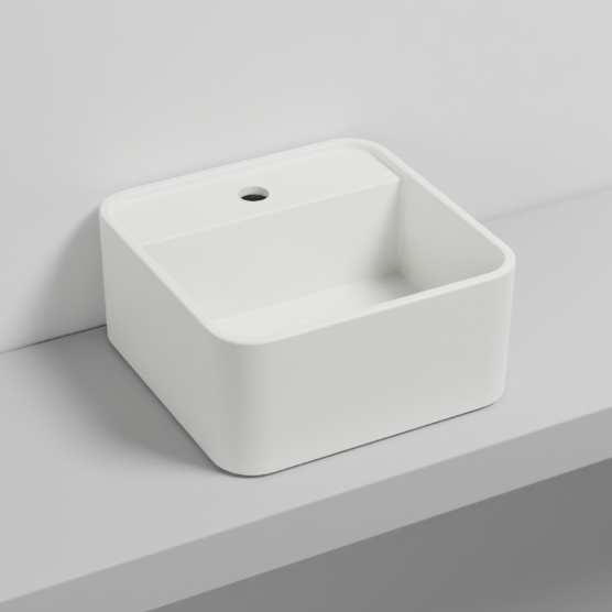 Изображение Накладная квадратная раковина Cielo Les Petites LPLAQ35/LPLAQ35SF без перелива 35х35х16 см