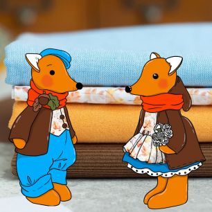 Набор для марафона Семья Лисичек (КОМБО) голубой