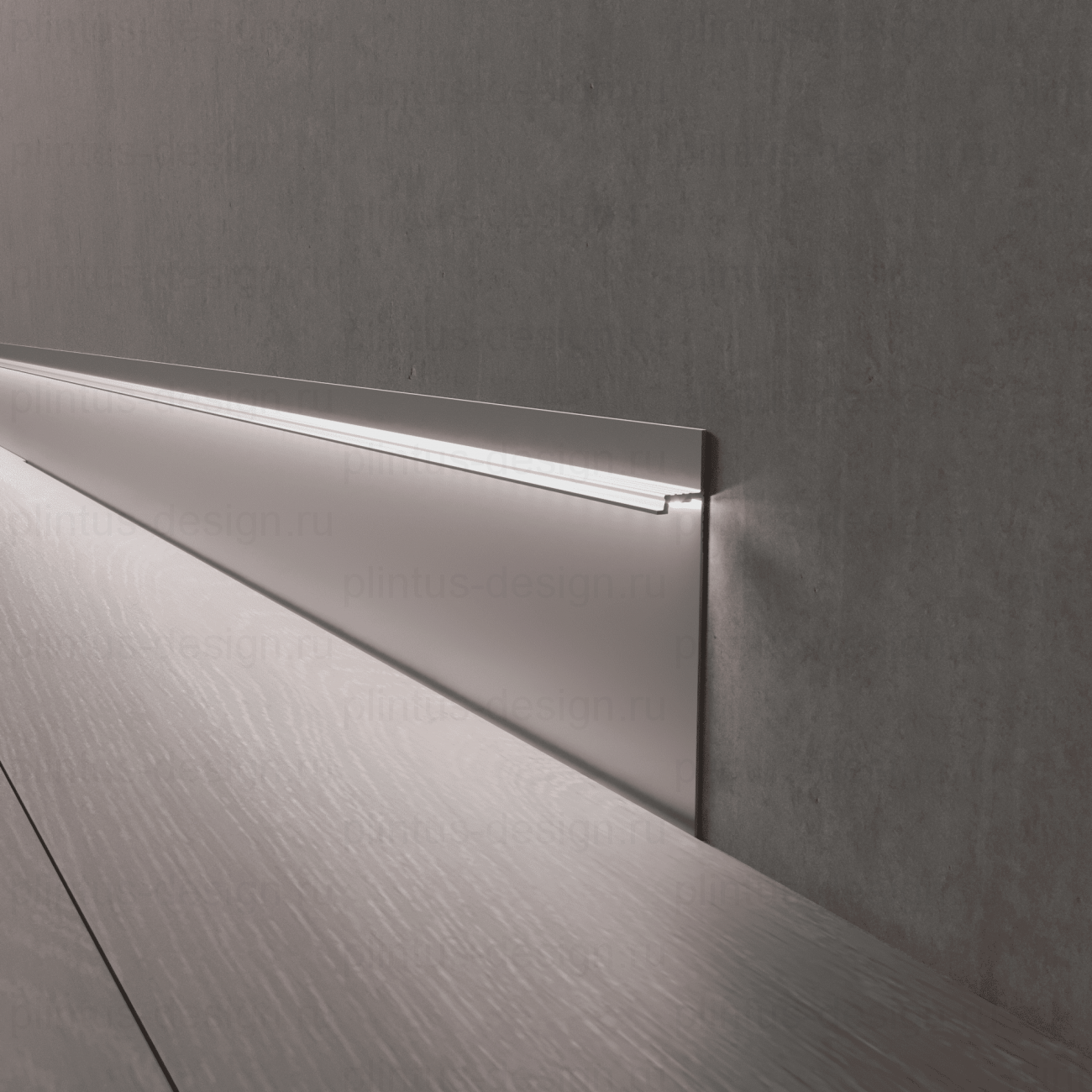 Скрытый плинтус Luxury Wood Decor анодированный 80 мм