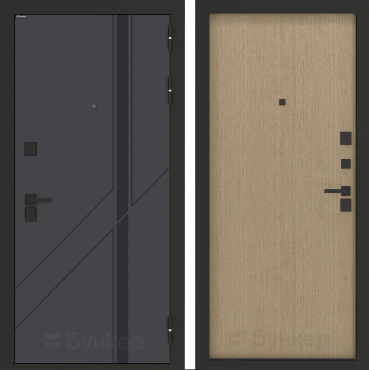 Входная дверь Бункер BN-12 - ДВП Венге светлый