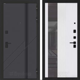 Входная дверь Бункер BN-12 - 32 Зеркало тонировка Белый софт рельеф