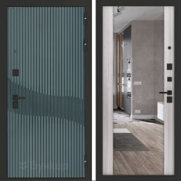 Входная дверь Бункер BN-13 - Зеркало максимум 
Сандал белый