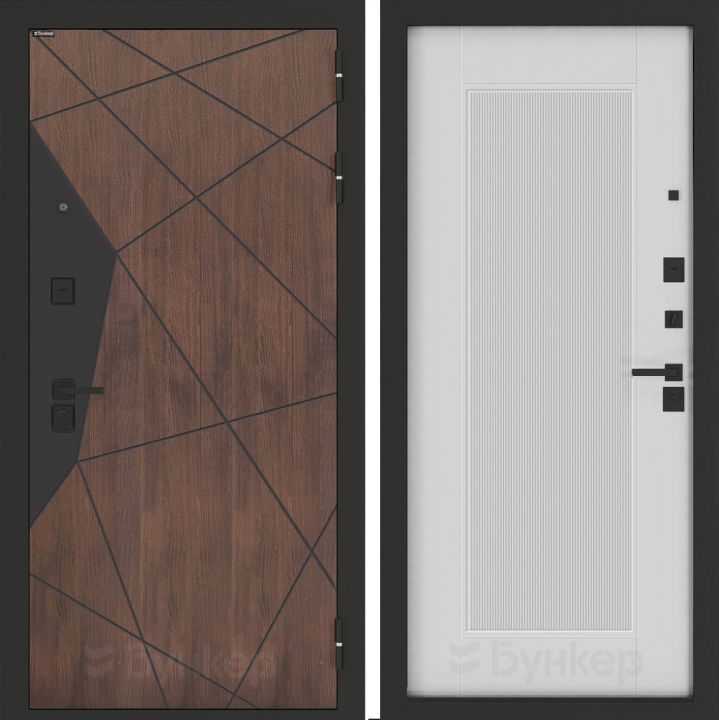 Входная дверь Бункер BN-14 - 30 Белый софт рельеф