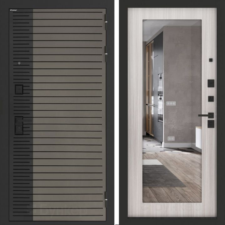 Входная дверь Бункер BN-15 - Зеркало 18 
Сандал белый