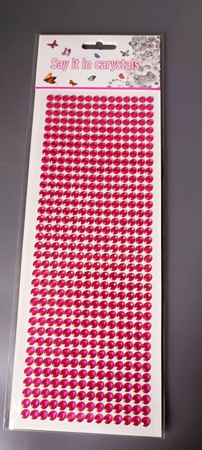 Полубусины, стразы акриловые на клеевой основе. Размер 6 мм, 504 шт Розовый