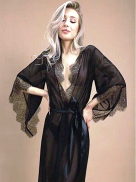 Пеньюар кружево  Datenightарт 66113 (черный)