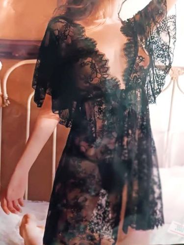 Пеньюар кружево  Datenightарт 66231 (черный)