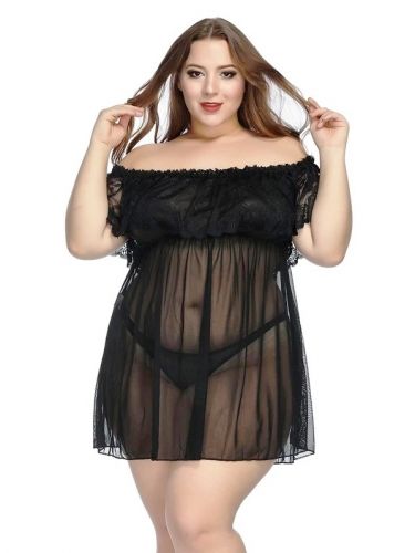 Пеньюар кружево  Datenightарт 66411 (черный)