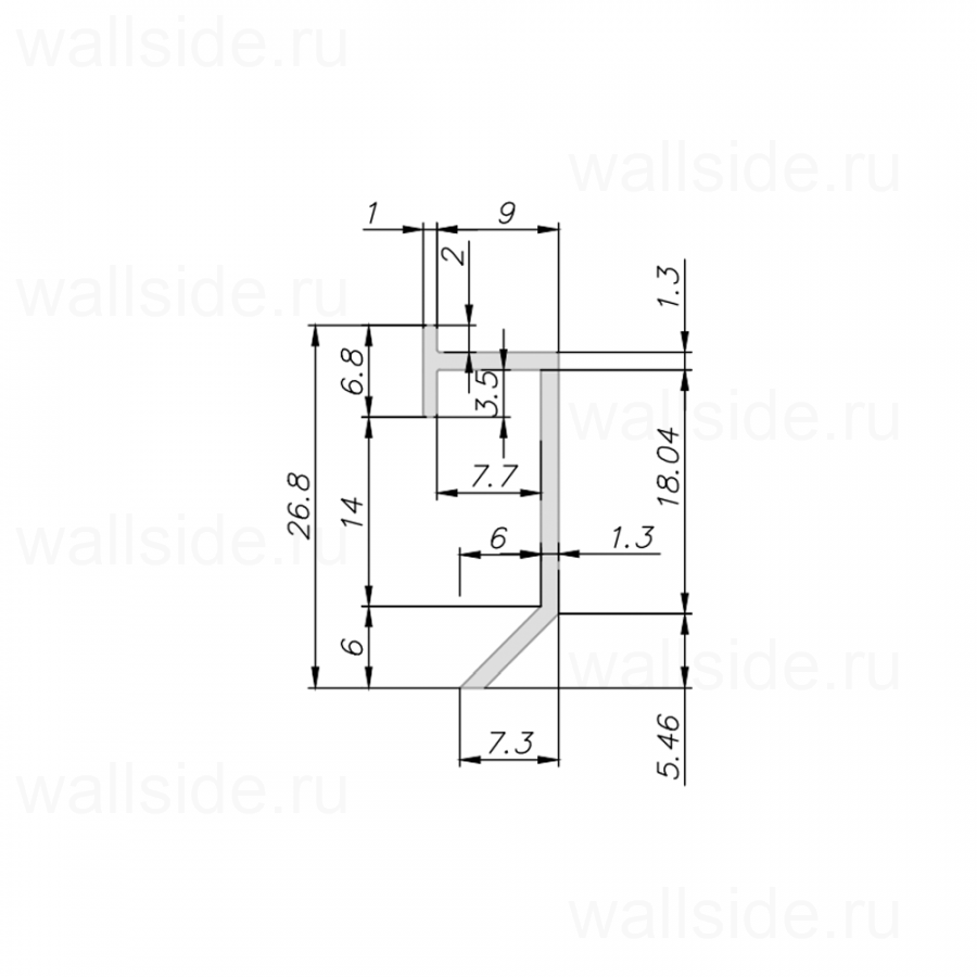 Теневой плинтус Pro Design Slim Led 9388 чёрный муар