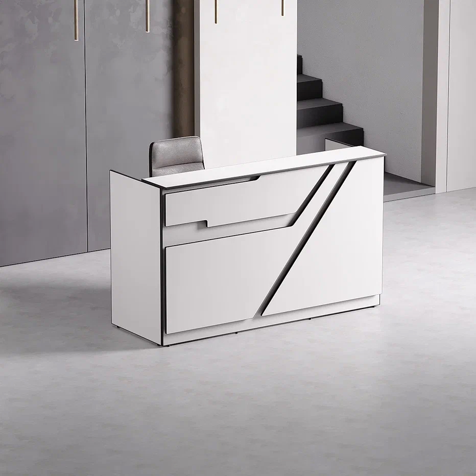 Ресепшн "Техно" белый/черный/белый