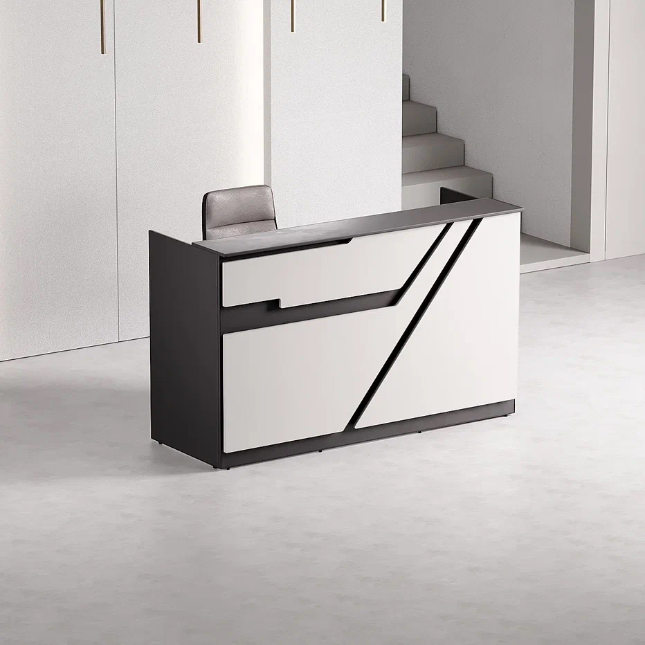 Ресепшн "Техно" черный/белый