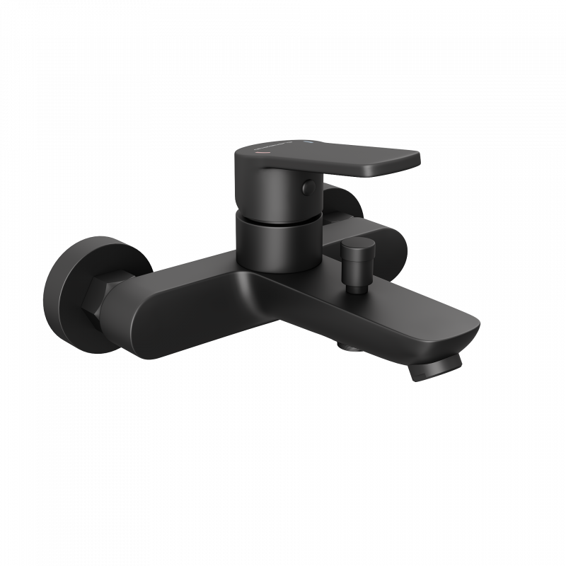 Смеситель для ванны и душа Abelsberg UNF25747MB Lineara, вулканический черный