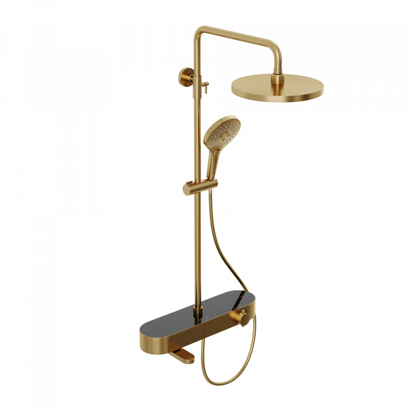 Душевая система Abelsberg Intensa с термостатом с изливом, золото SNS52655BG