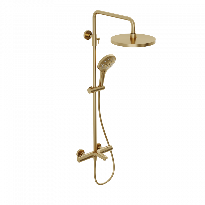 Душевая система Abelsberg Perfecta с термостатом с изливом, золото SNS61102BG