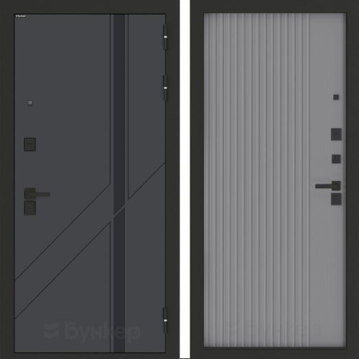 Входная дверь Бункер BN-12 - 29 Серый софт рельеф