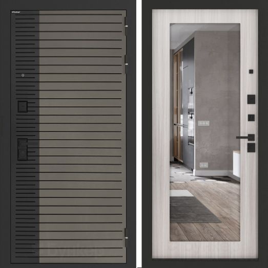 Входная дверь Бункер BN-15 - Зеркало 18 
Сандал белый