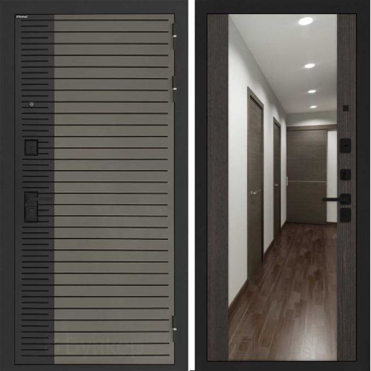 Входная дверь Бункер BN-15 - Зеркало максимум Венге