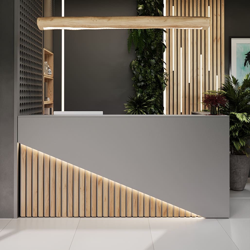 Ресепшн «Прайм» Серый шифер / Дуб Вотан