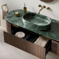 Комплект мебели №1 Oasis Naos 236х56x32 см подвесной три тумбы и топ схема 4