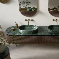 Комплект мебели №1 Oasis Naos 236х56x32 см подвесной три тумбы и топ схема 5