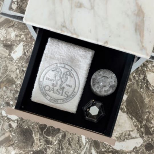 Комплект мебели №18 Oasis Academy напольная консоль со столешницей раковиной и зеркалом 110х53х86 см схема 5