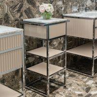 Комплект мебели №18 Oasis Academy напольная консоль со столешницей раковиной и зеркалом 110х53х86 см схема 3