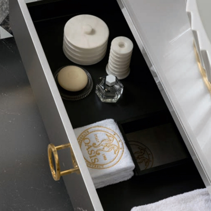 Комплект мебели №30 Oasis Daphne две подвесные тумбы с раковиной и зеркалом 194х52.5х220 см ФОТО