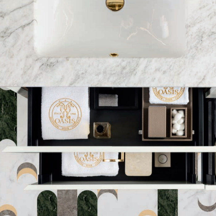 Комплект мебели №24 Oasis Daphne 2 подвесные тумбы со столешницей 179х52.5х220см ФОТО