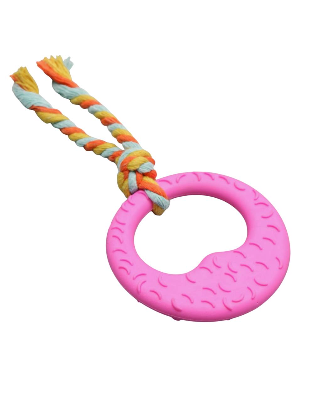 Игрушка жевательная с канатом "Гиря", розовая