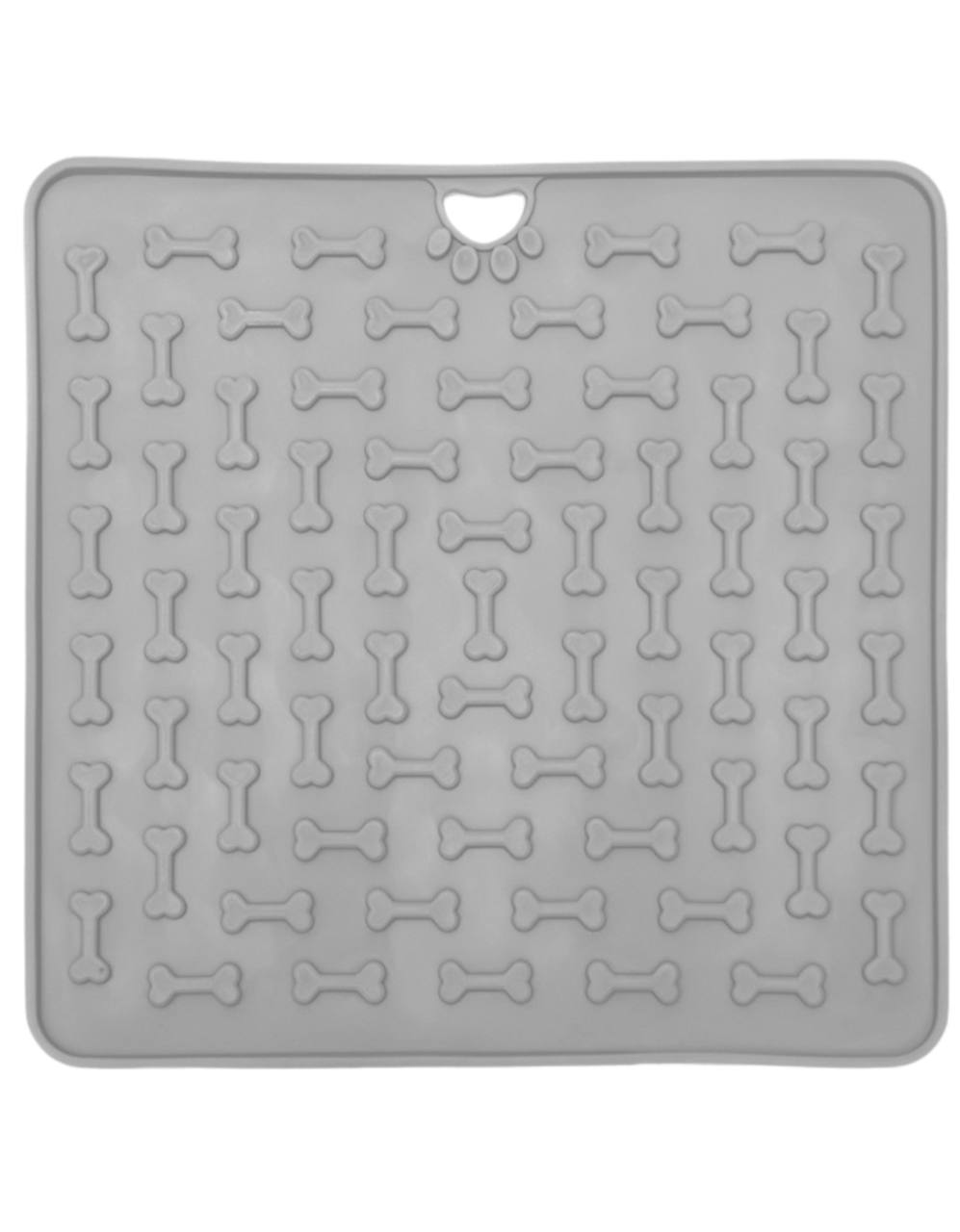 Коврик для лизания на присосках 18,5 х 18,5 см, TPE, серый