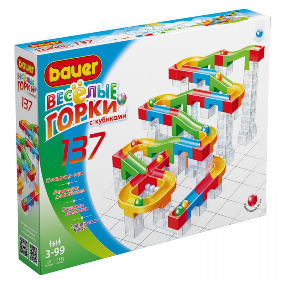 Конструктор-игровой набор "Весёлые горки" 137 деталей