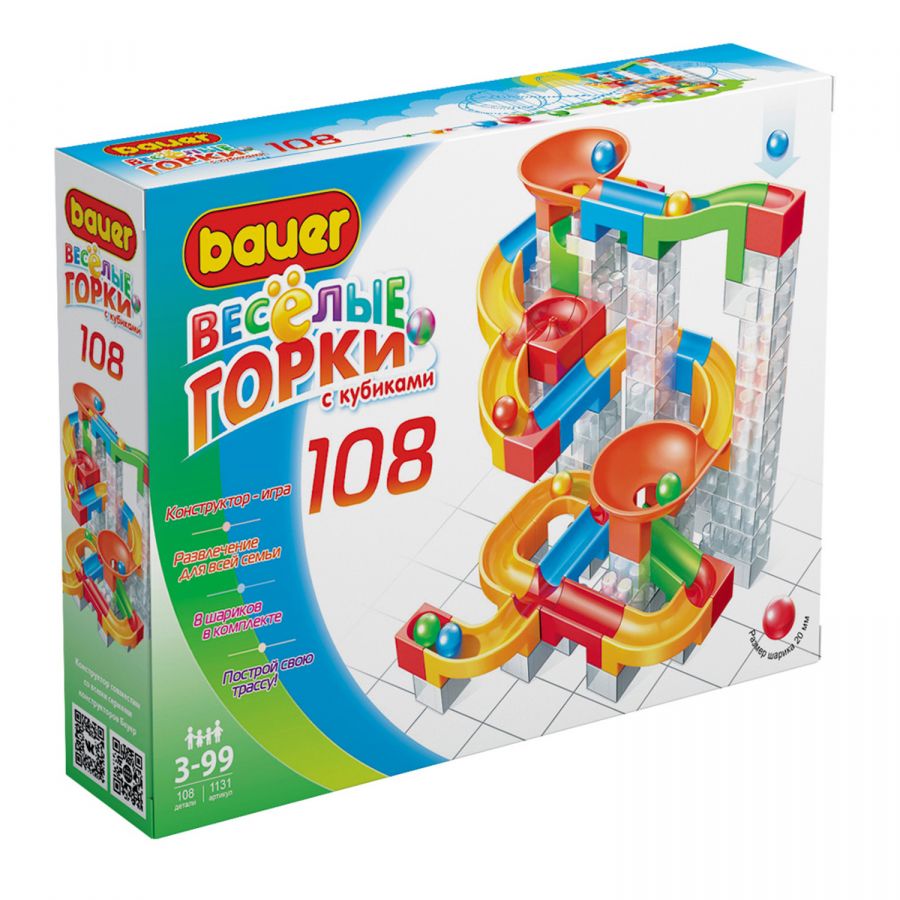 Конструктор-игровой набор "Весёлые горки" 108 деталей