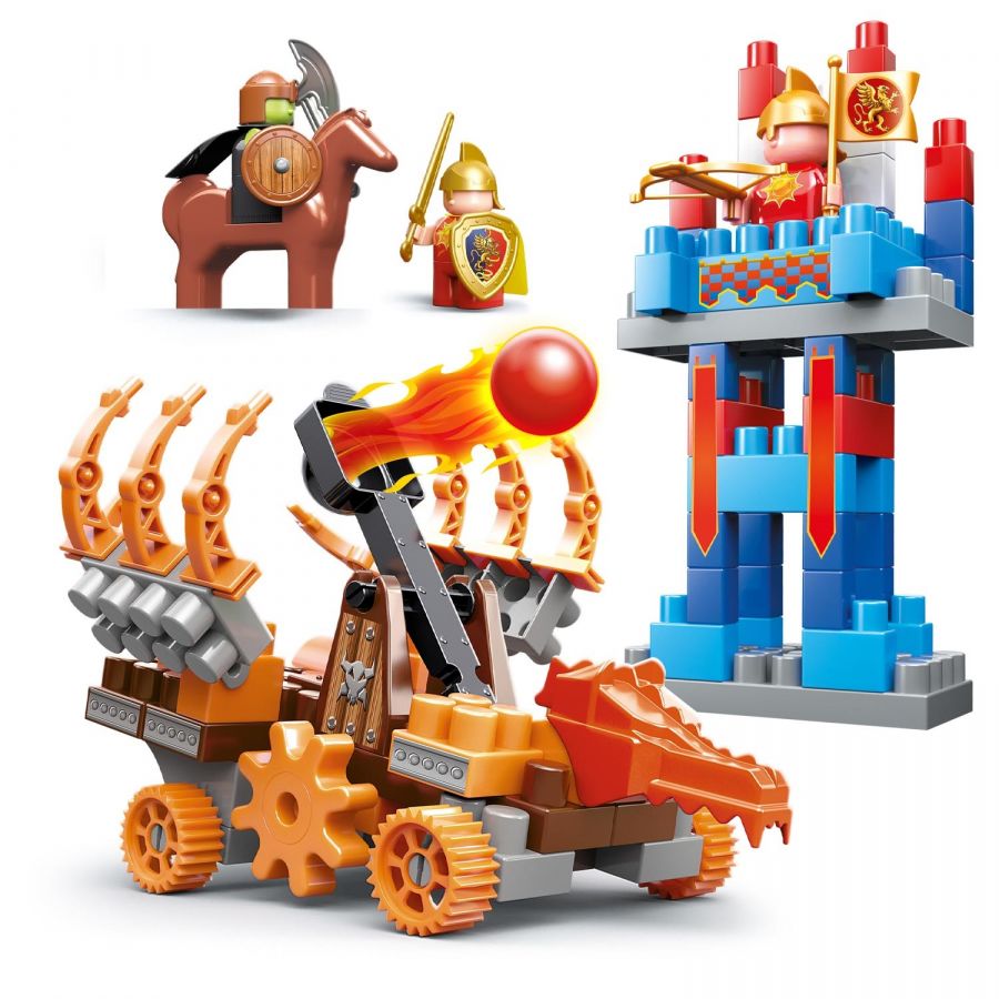 Детская развивающая игрушка-конструктор Бауер "Битва за трон" набор с катапультой и башней