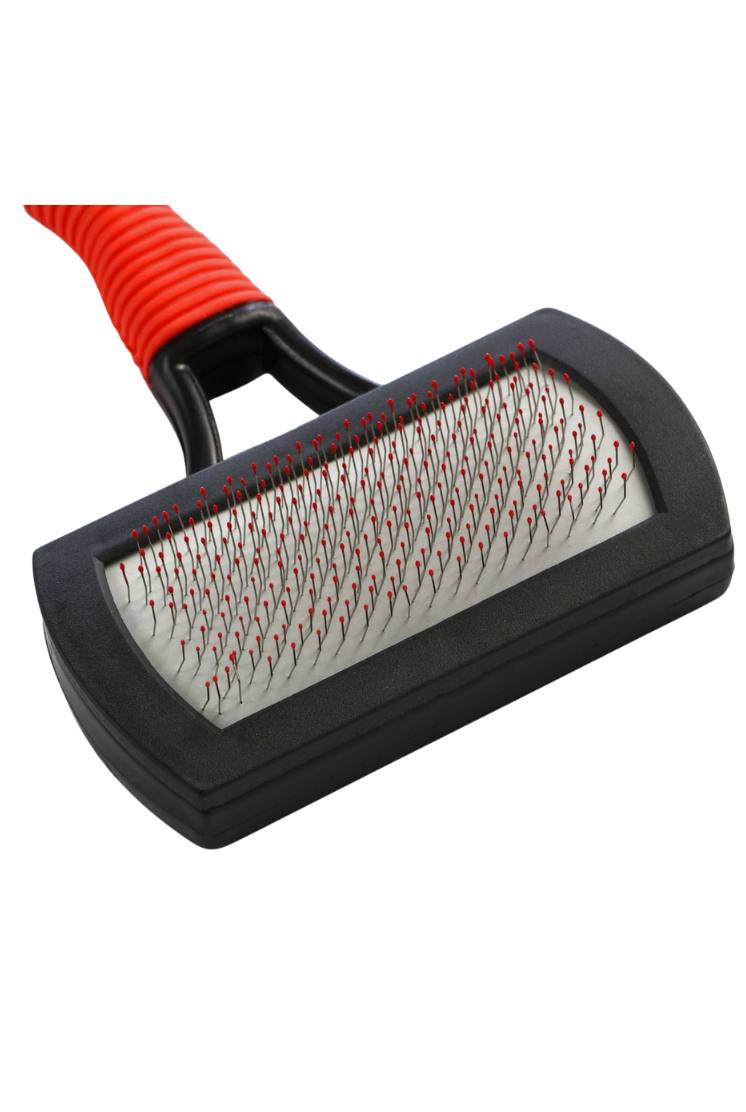 Пуходерка с каплей 10 х 17 см, прорезиненная ручка, чёрно-красная