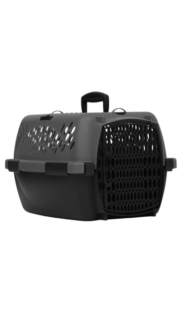 Переноска для животных с пластиковой дверью, 40 х 32 х 26, серая