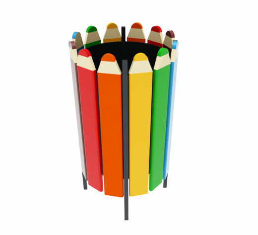 Урна деревянная круглая карандаш 350х350х570